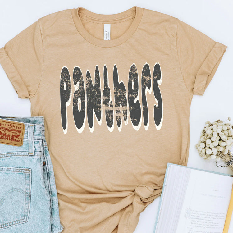 Panthers Retro Distressed School Spirit DTF Transfer