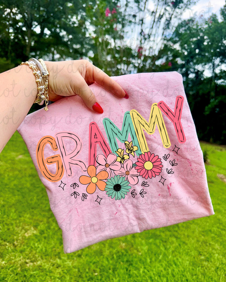 Pastel Floral Grammy DTF Transfer