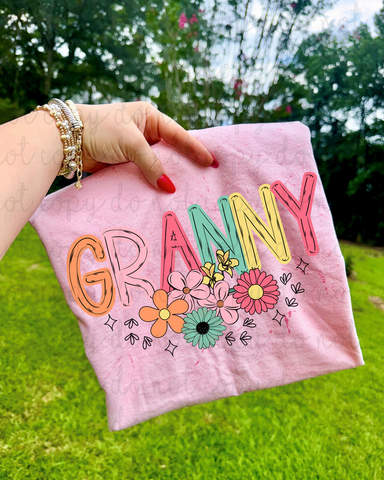 Pastel Floral Granny DTF Transfer