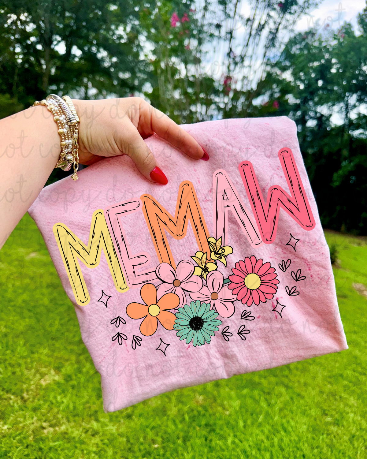 Pastel Floral Memaw DTF Transfer