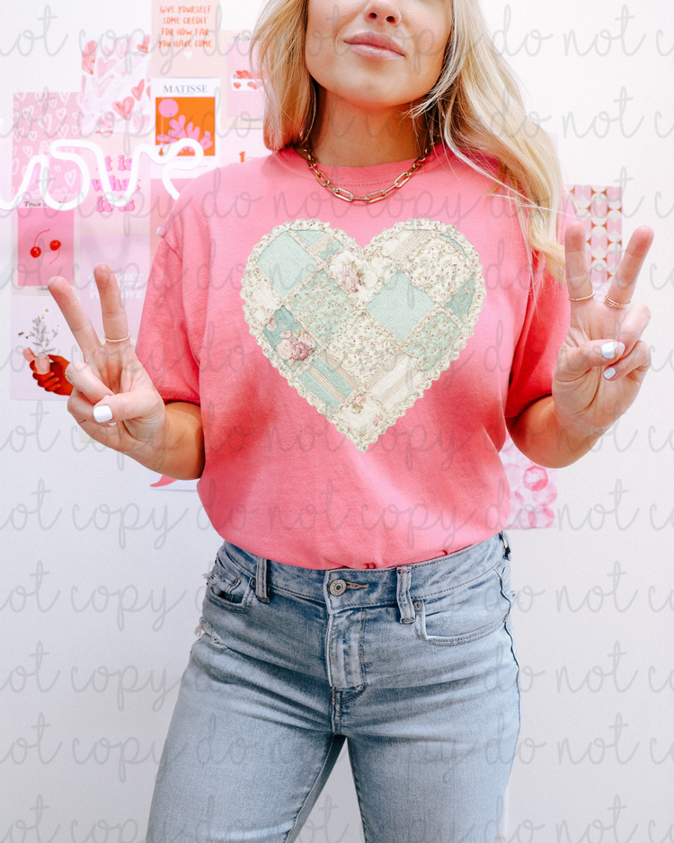 Patchwork Heart DTF Transfer