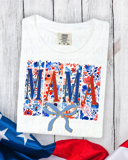 Patriotic Floral Mama DTF Transfer