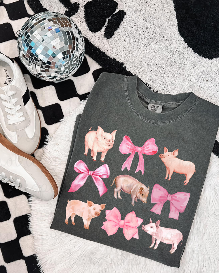 Pigs And Bows DTF Transfer