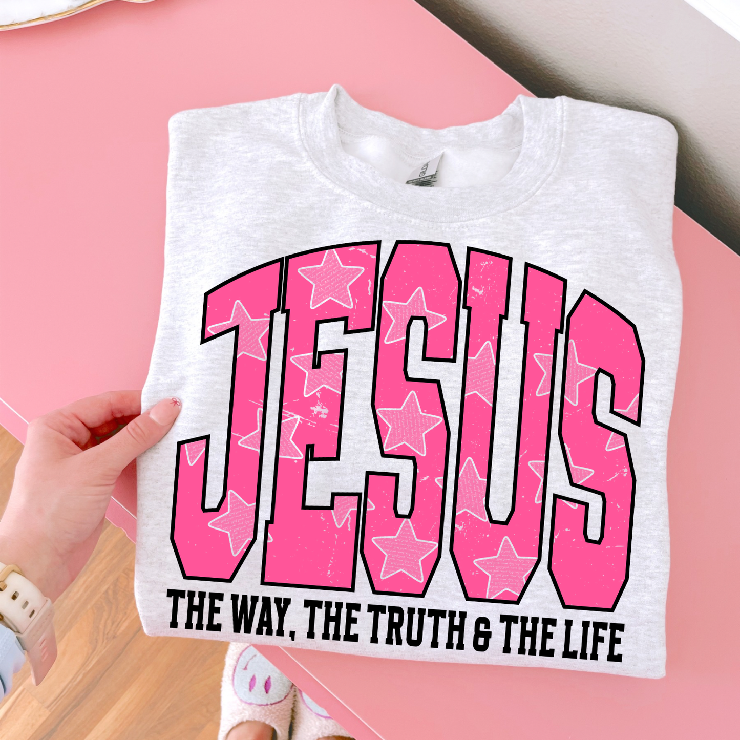Pink Star Jesus The Way, The Truth & The Life DTF Transfer