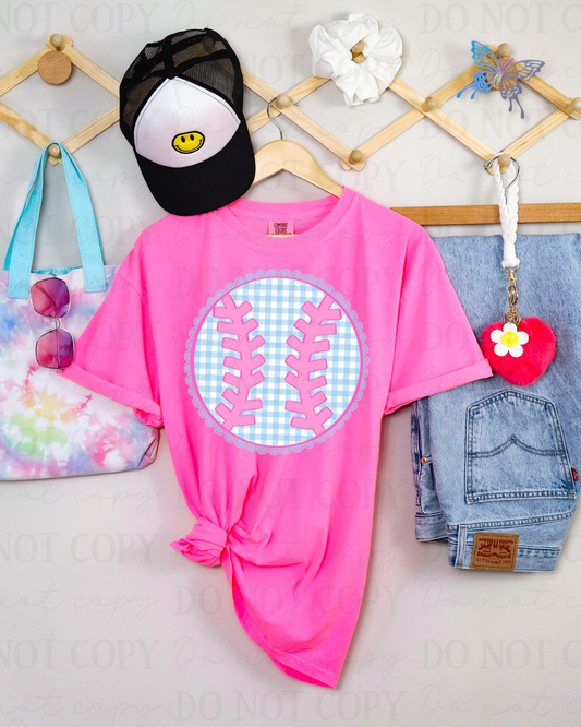 Plaid Baseball DTF Transfer