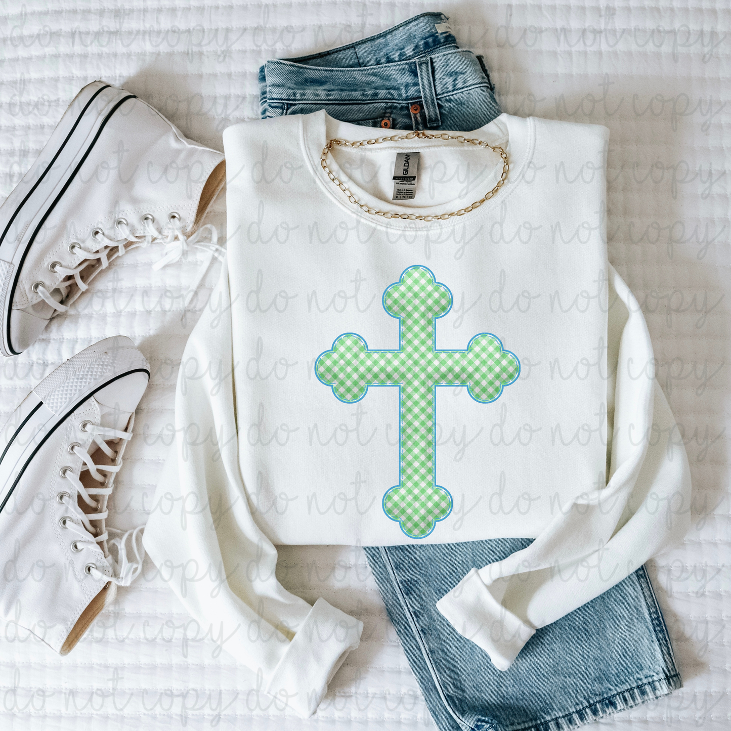 Plaid Cross DTF Transfer