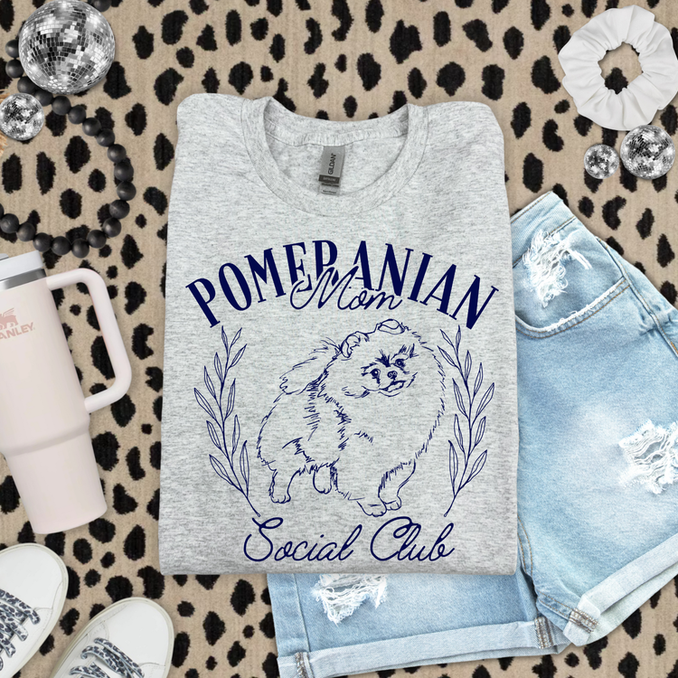 Pomeranian Mom Social Club DTF Transfer
