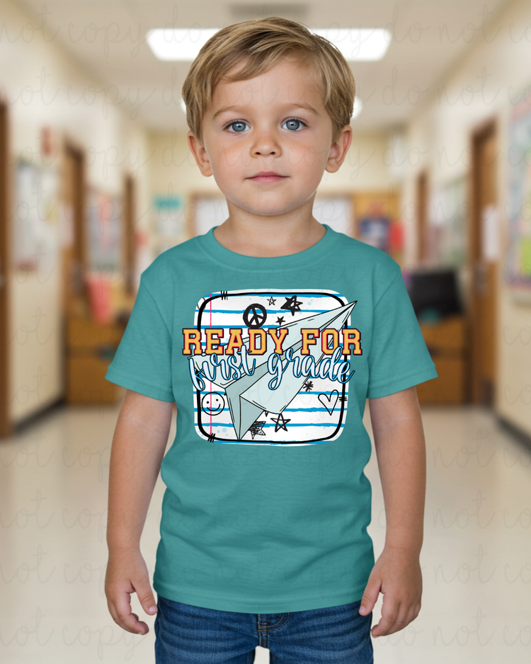 Ready For First Grade Paper Airplane DTF Transfer
