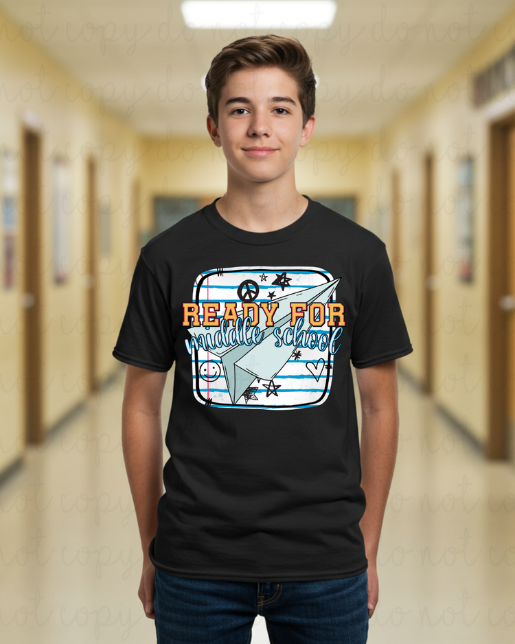 Ready For Middle School Paper Airplane DTF Transfer
