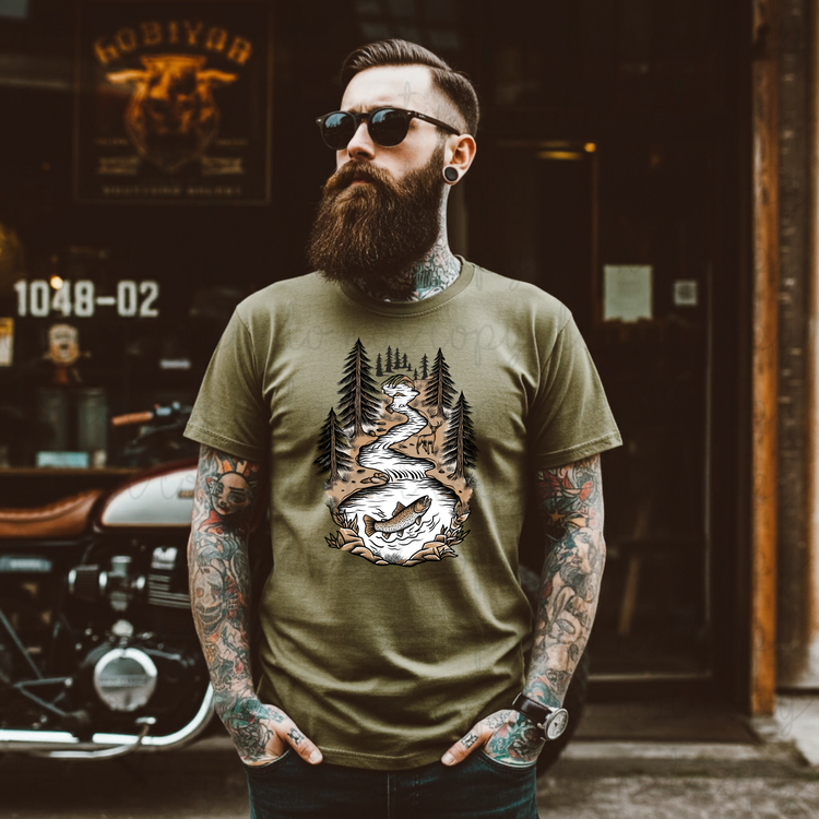 River Scene DTF Transfer