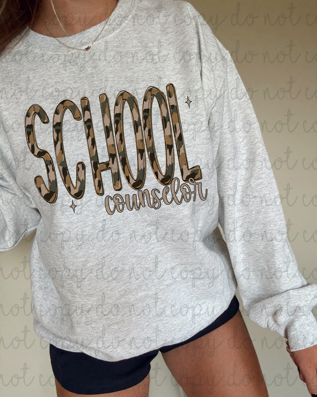 Camo School Counselor DTF Transfer