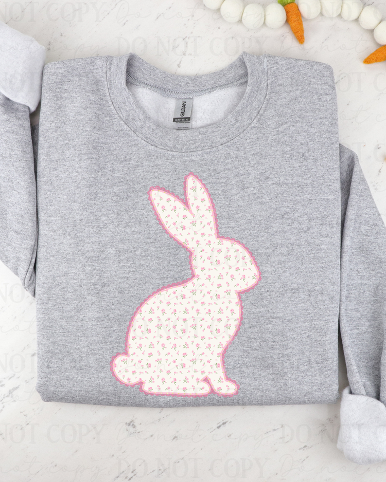 Shabby Pink Bunny DTF Transfer