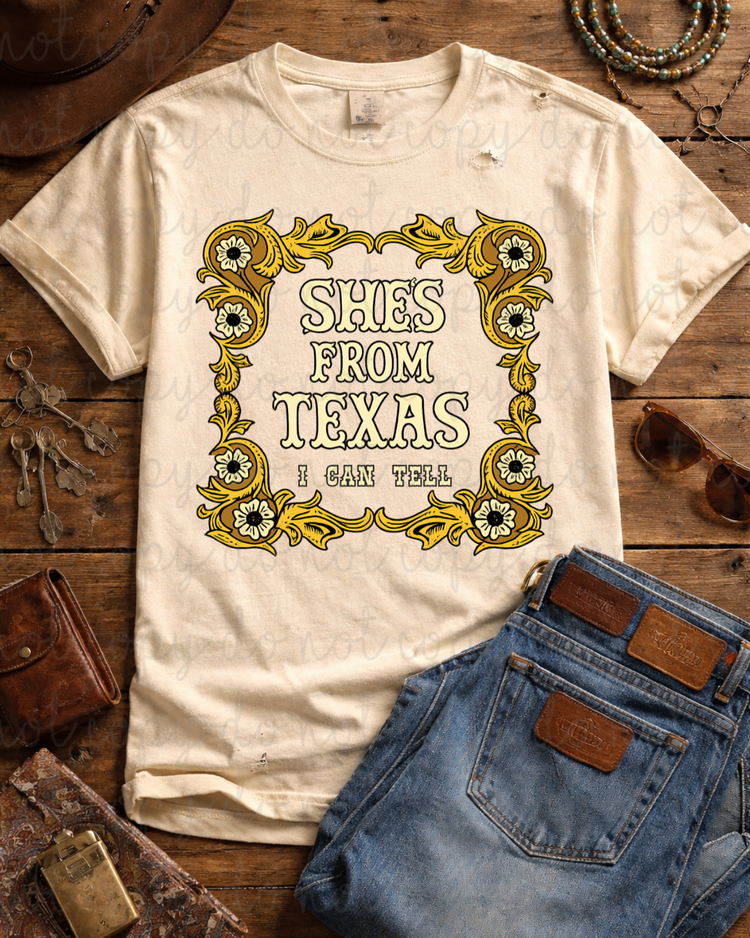 She's From Texas DTF Transfer