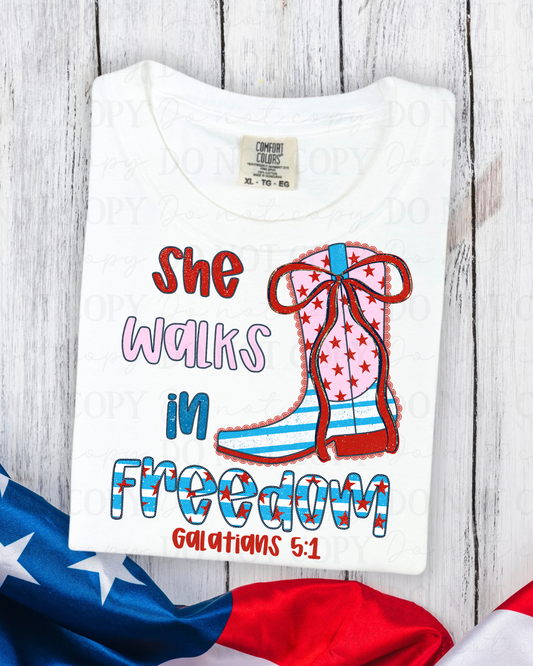 She Walks In Freedom DTF Transfer