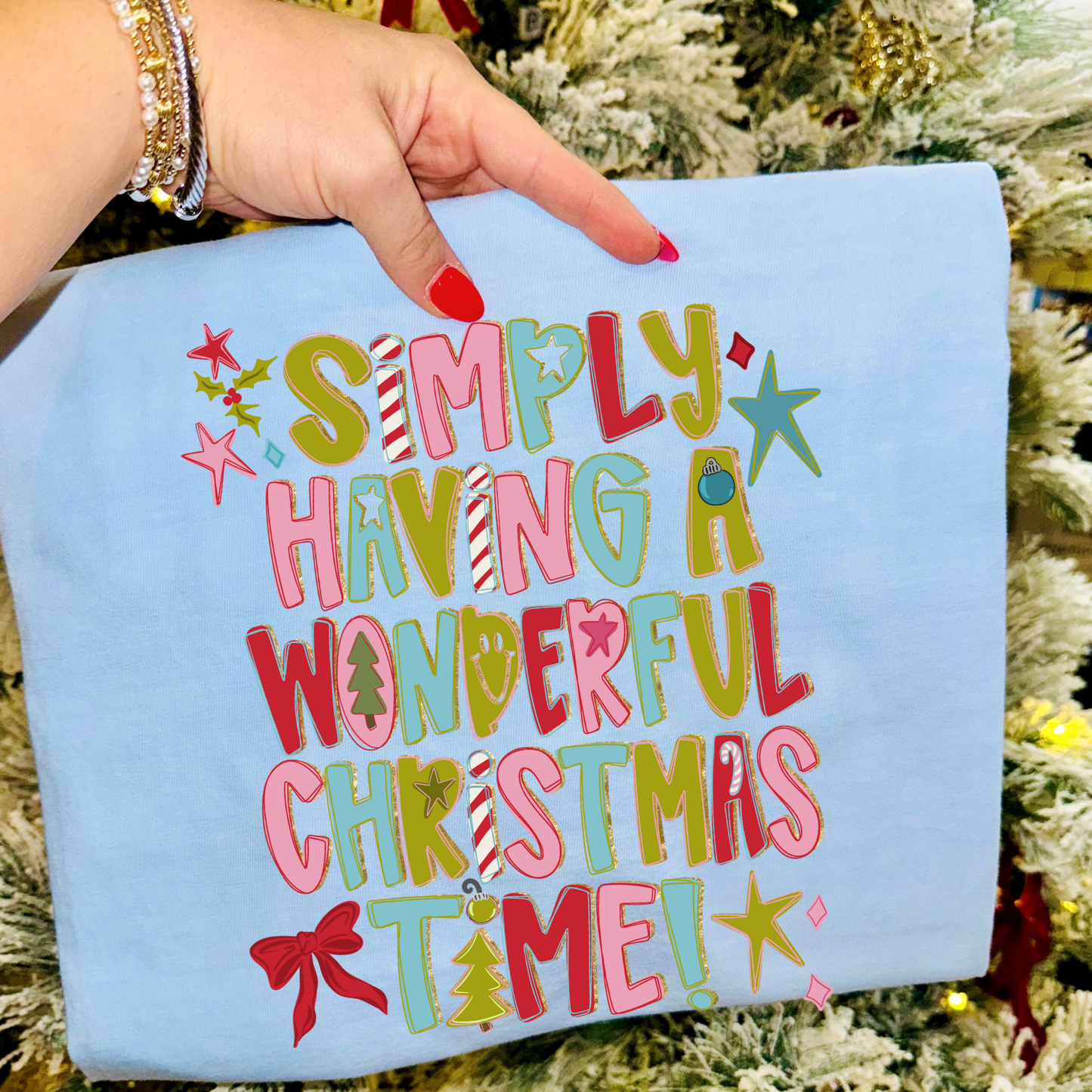 Simply Having A Wonderful Christmas Time DTF Transfer