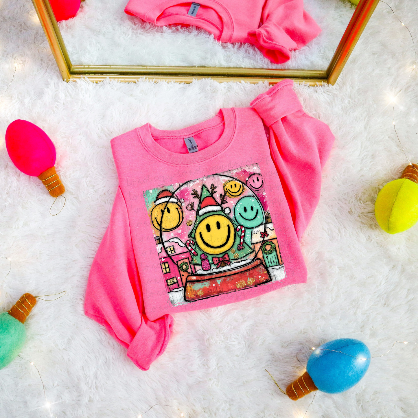 Smiley Snowglobe Christmas DTF Transfer