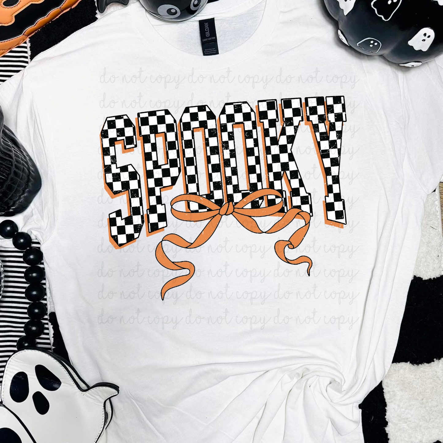 Checkered Spooky DTF Transfer