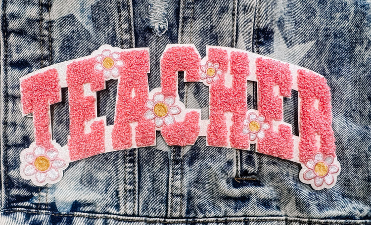 Teacher Floral Chenille Patch (Adult Size)