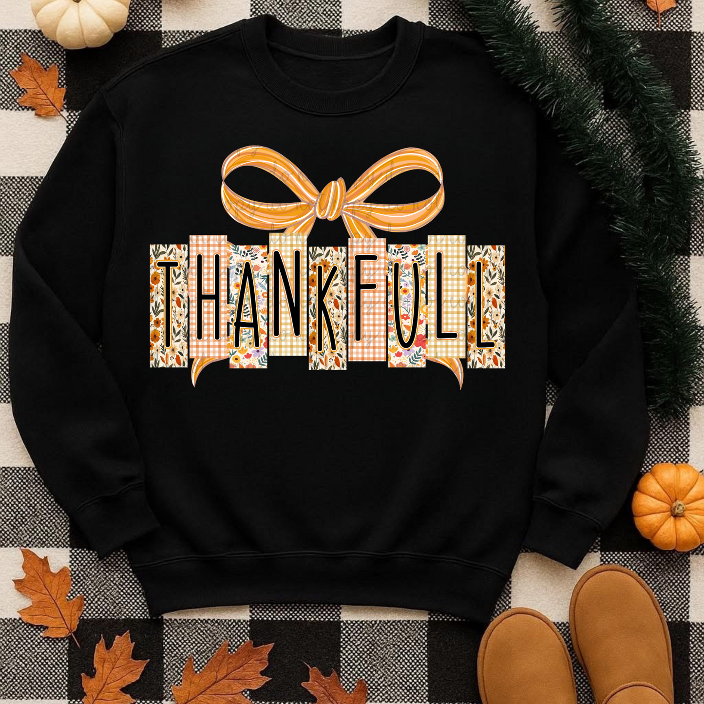 Fall Thankfull Patchwork DTF Transfer