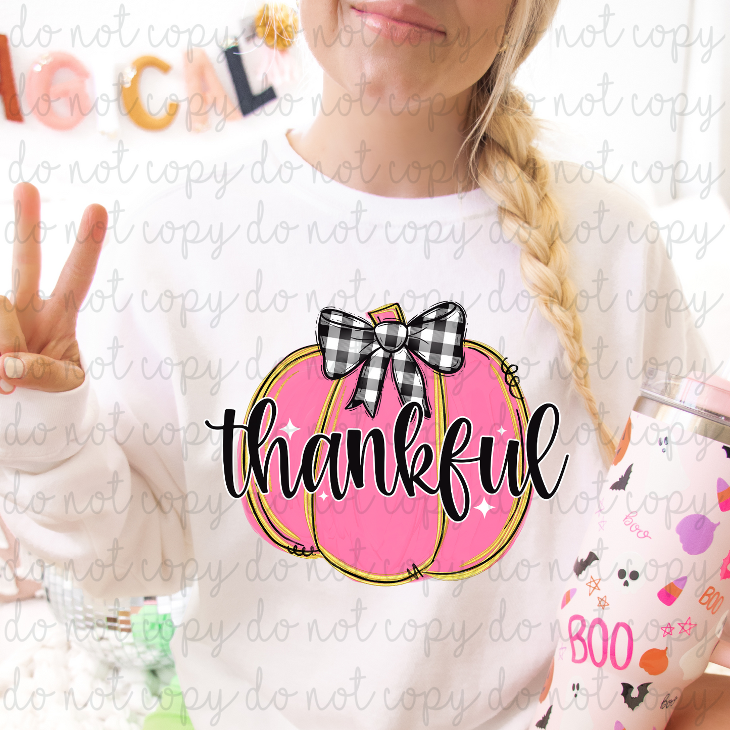 Thankful Pumpkin PNG Digital Download