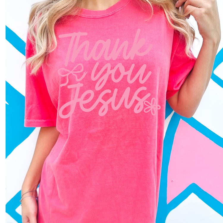 Thank you Jesus Monochrome Faith Single Color Screen Print Transfer