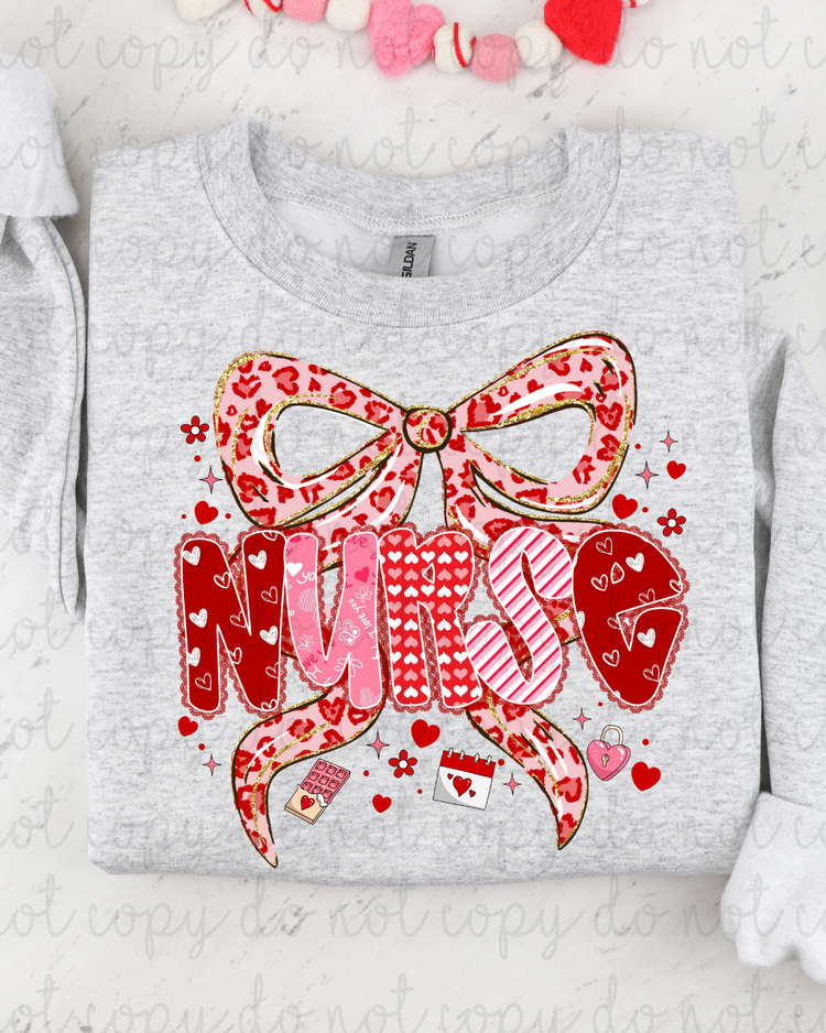 Valentine Red Lace Nurse DTF Transfer