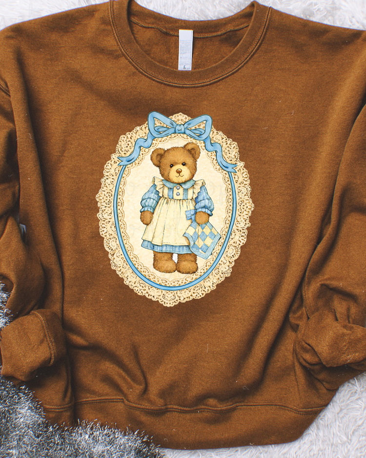 Vintage Blue Teddy Frame DTF Transfer