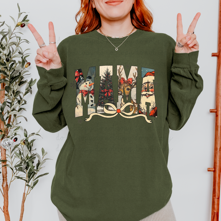 Vintage Christmas Mama DTF Transfer