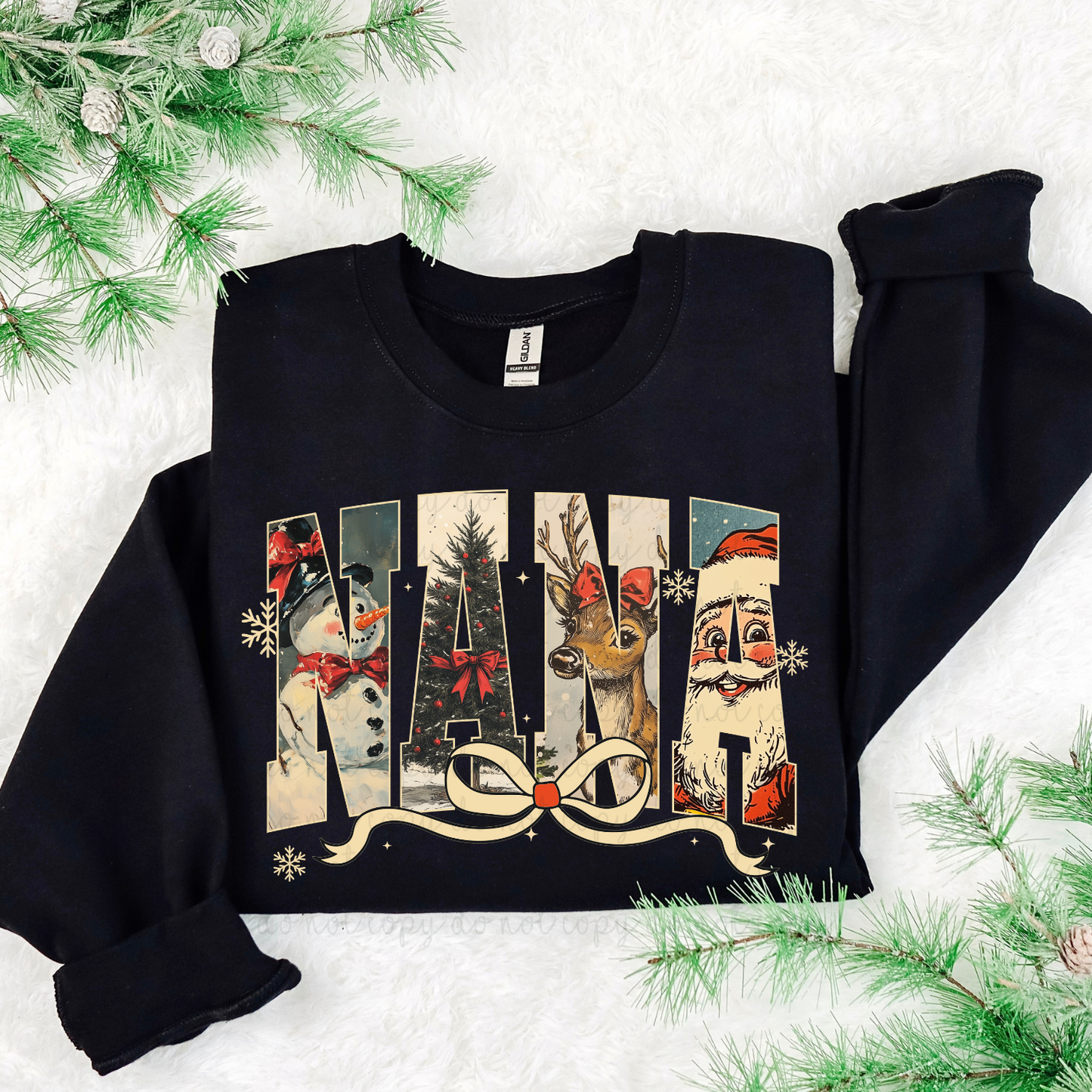 Vintage Christmas Nana DTF Transfer