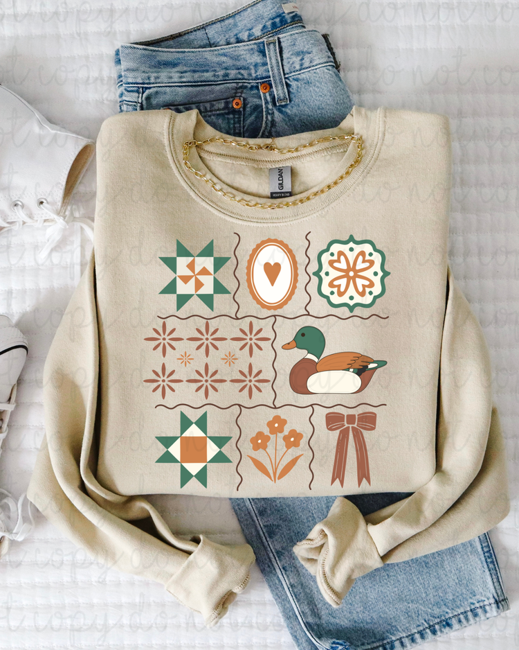 Vintage Duck Collage DTF Transfer