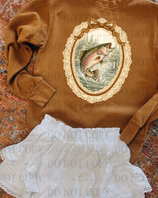 Vintage Framed Bass DTF Transfer