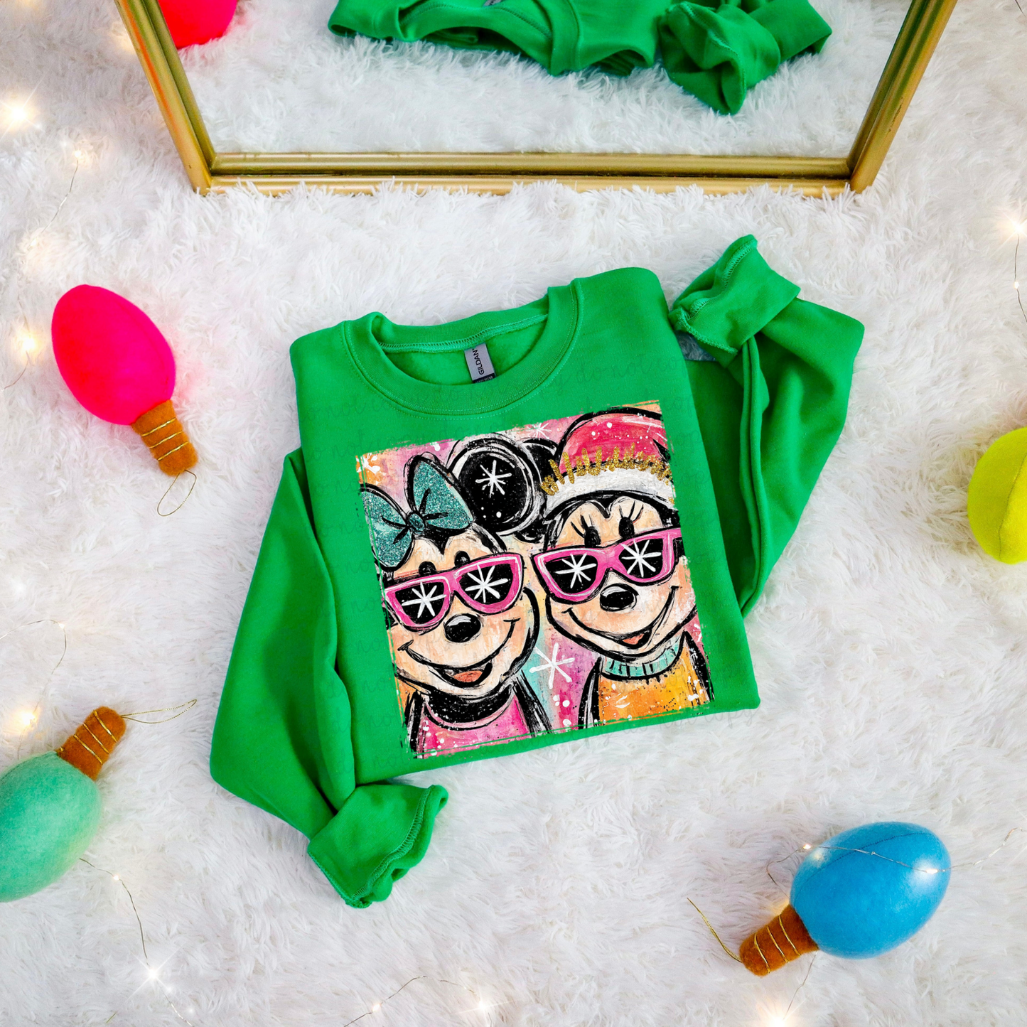 Watercolor Minnie & Mickey DTF Transfer