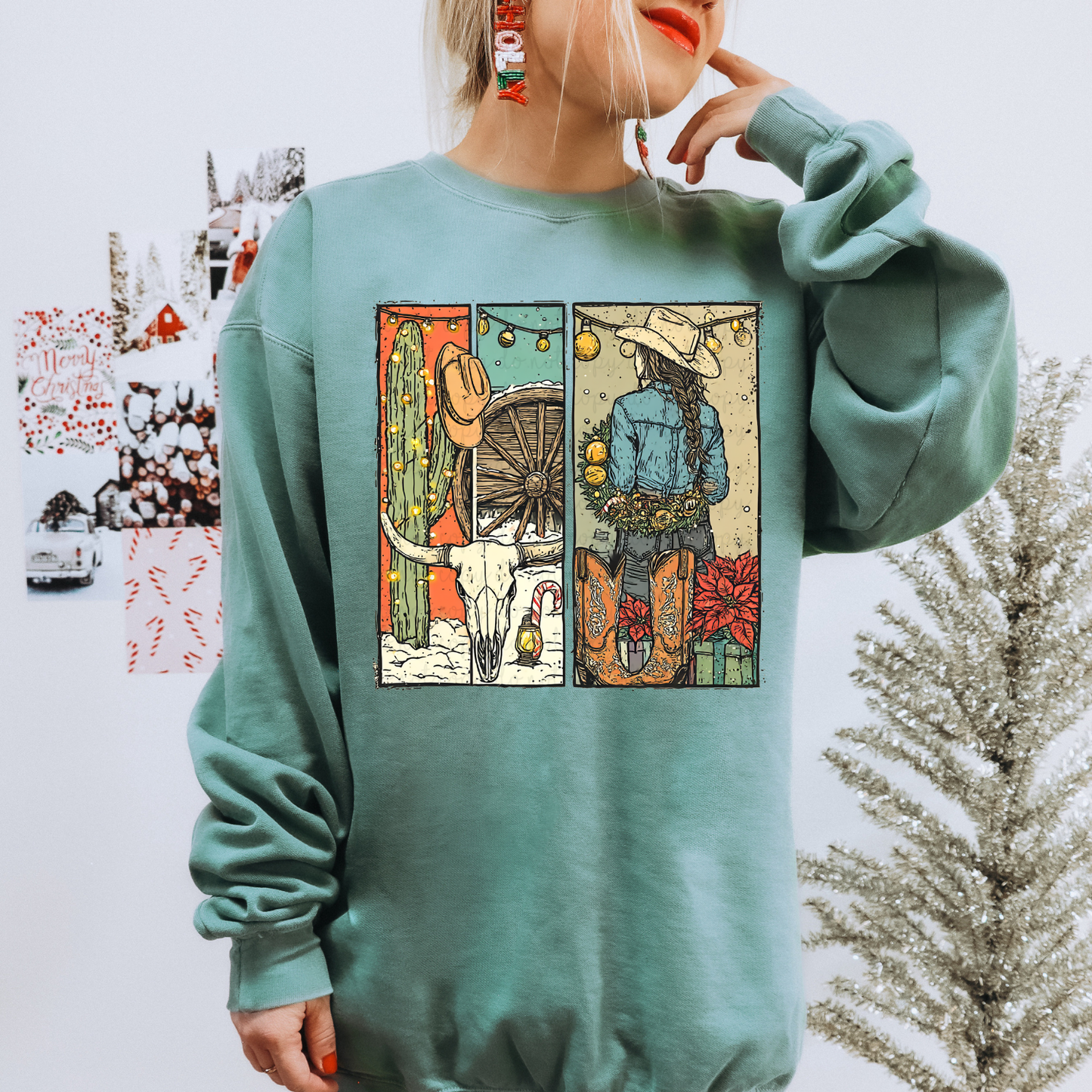 Western Christmas DTF Transfer