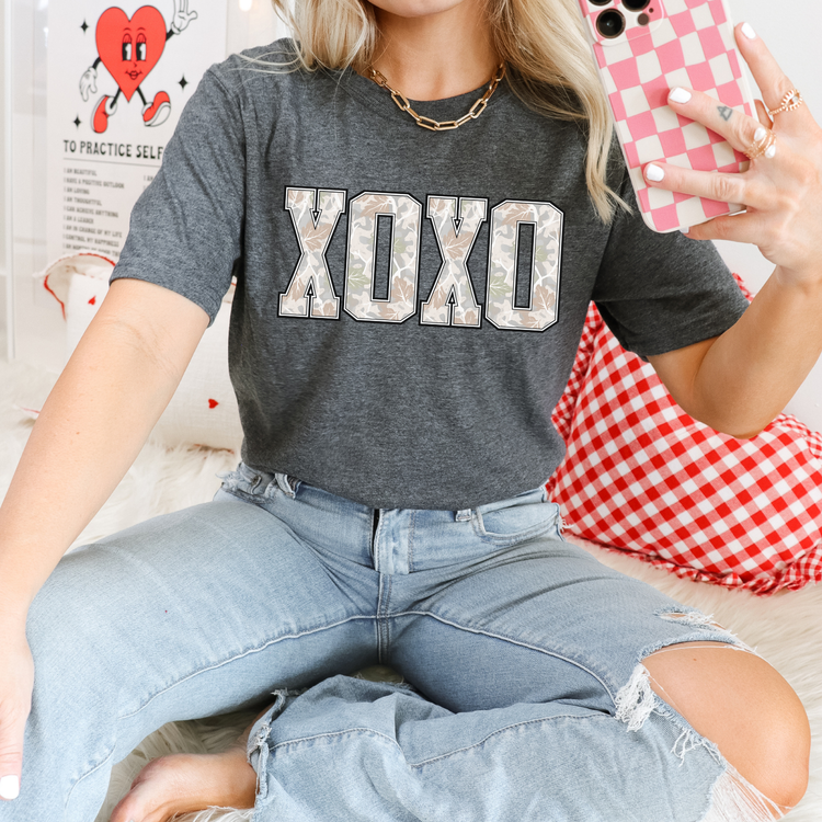 White Camo XOXO DTF Transfer