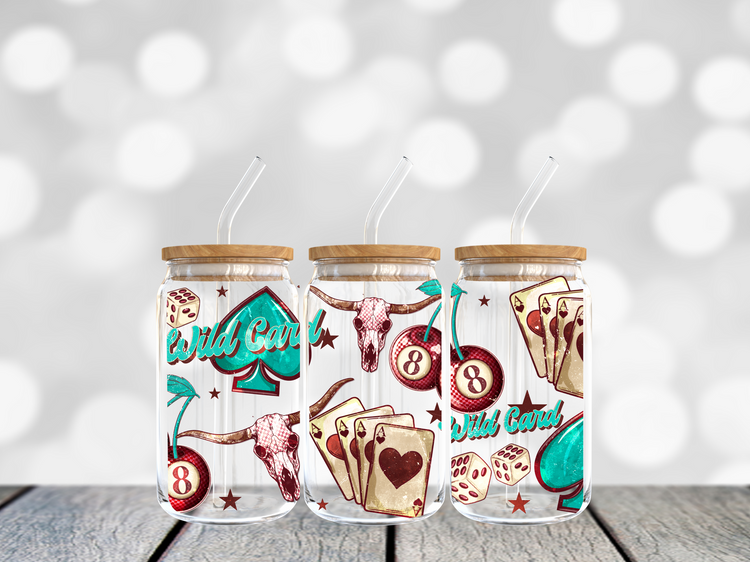 Wild Card UV DTF 16oz. Libby Glass DTF Wrap