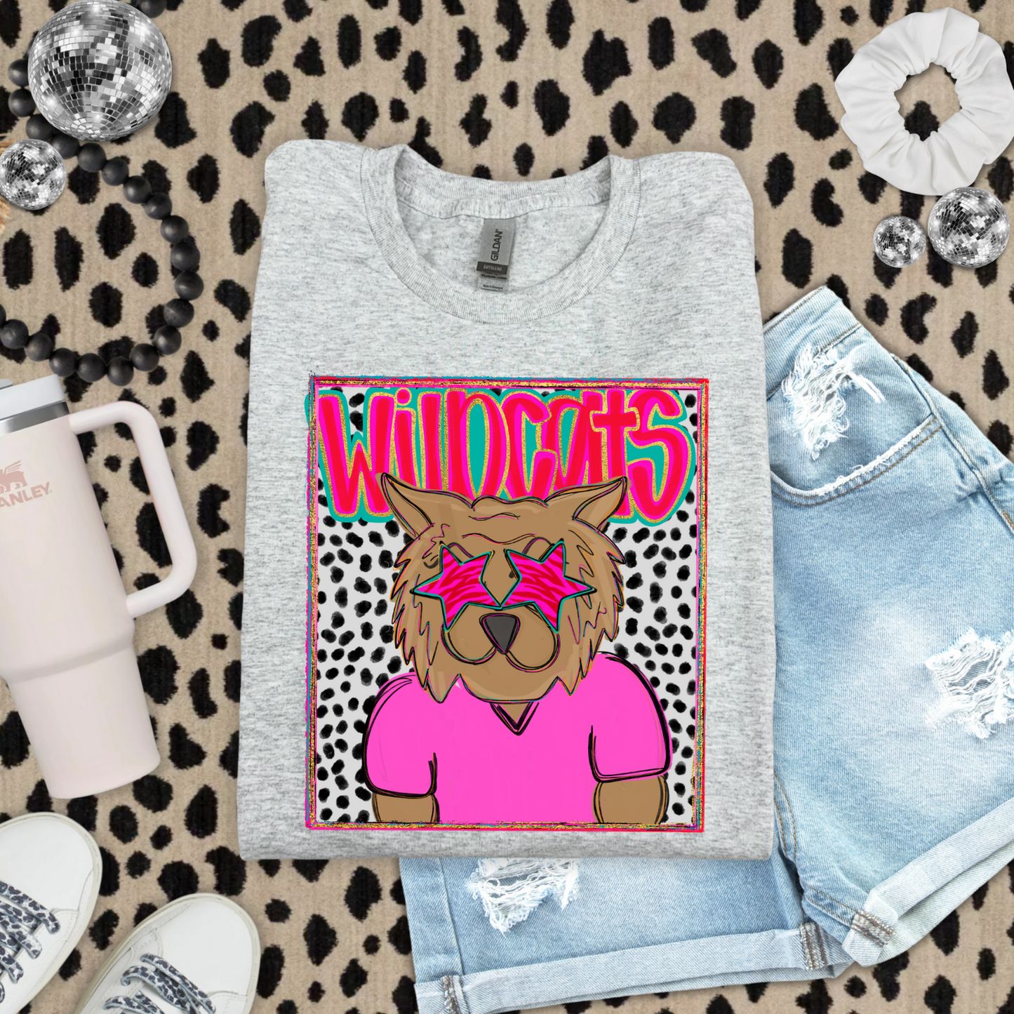 Preppy Wildcats (Pink) DTF Transfer