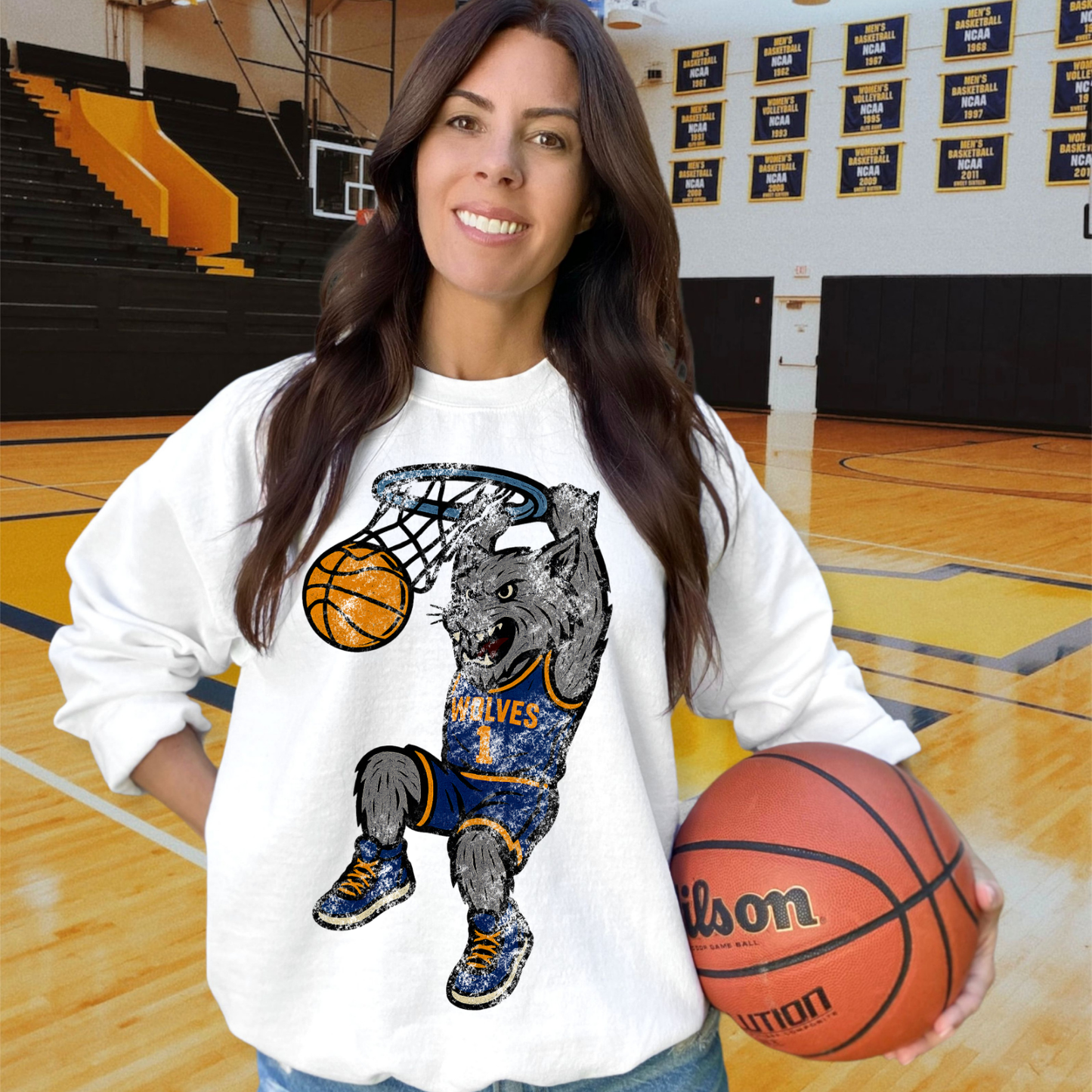 Wolves Blue Orange Gold DTF Transfer