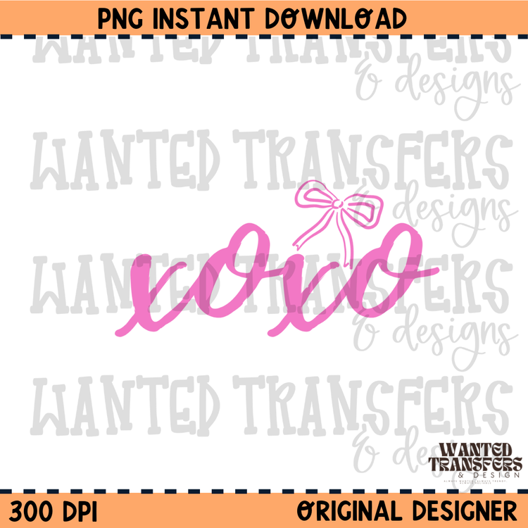 Pink Coquette XOXO PNG Digital Download