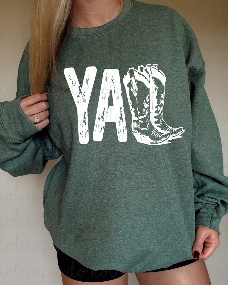 Yall Boots (White) DTF Transfer