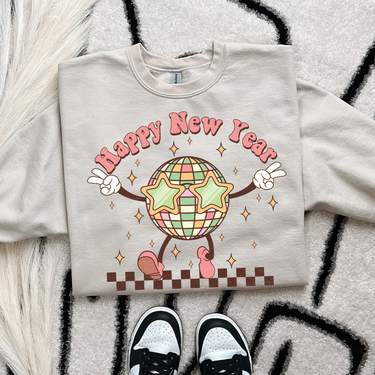 Groovy Happy New Year DTF Transfer