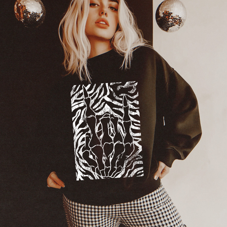 Zebra Rocker Single Color Screen Print Transfer