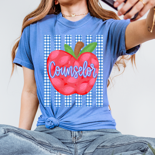 Counselor Striped Apple DTF Transfer