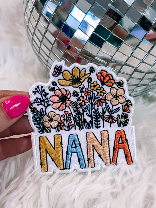 Floral Nana Hat/Pocket Patch