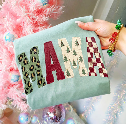 Mama Faux Painted Christmas DTF Transfer