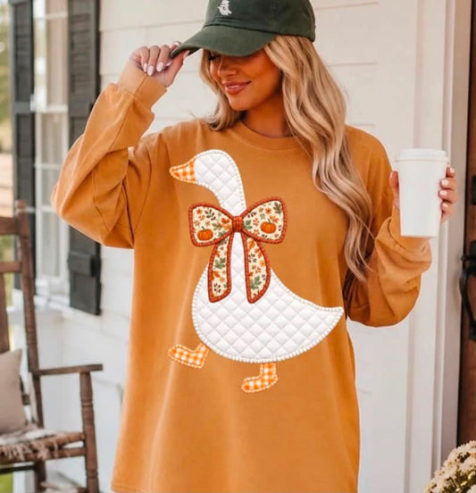 Quilted Fall Duck DTF Transfer