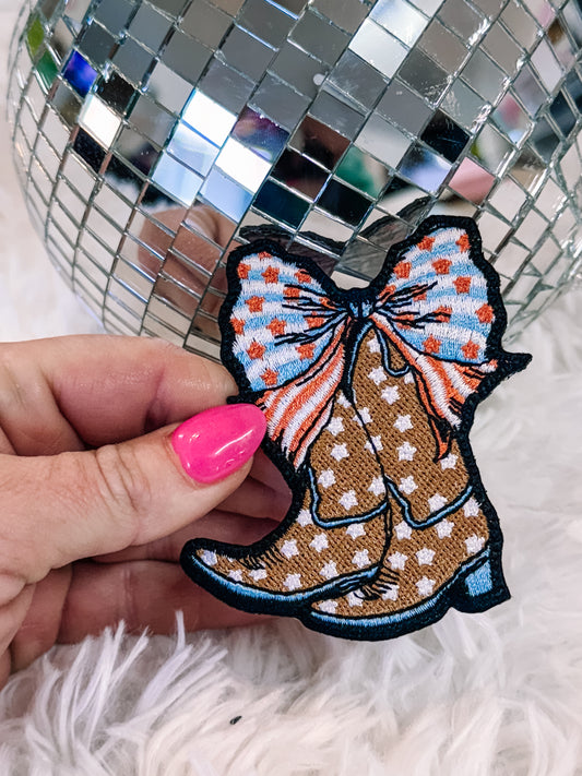 Patriotic Cowgirl Boot Western 4th of July Hat/Pocket Patch