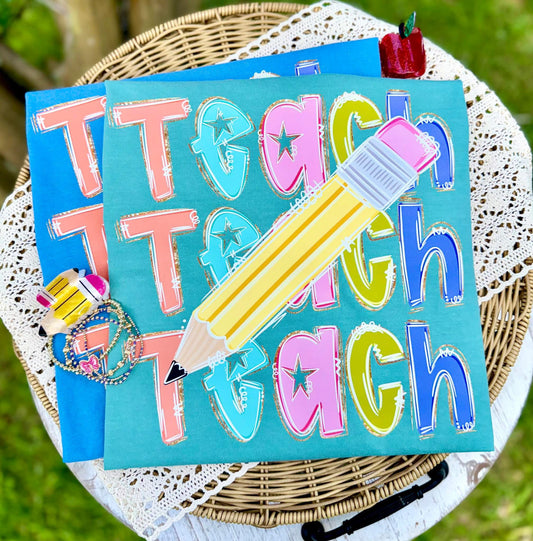 Teach Repeat Doodle DTF Transfer