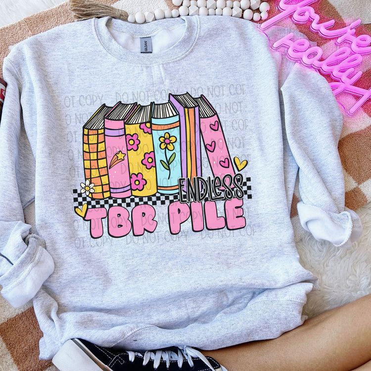 Endless TBR Pile Book Lovers DTF Transfer