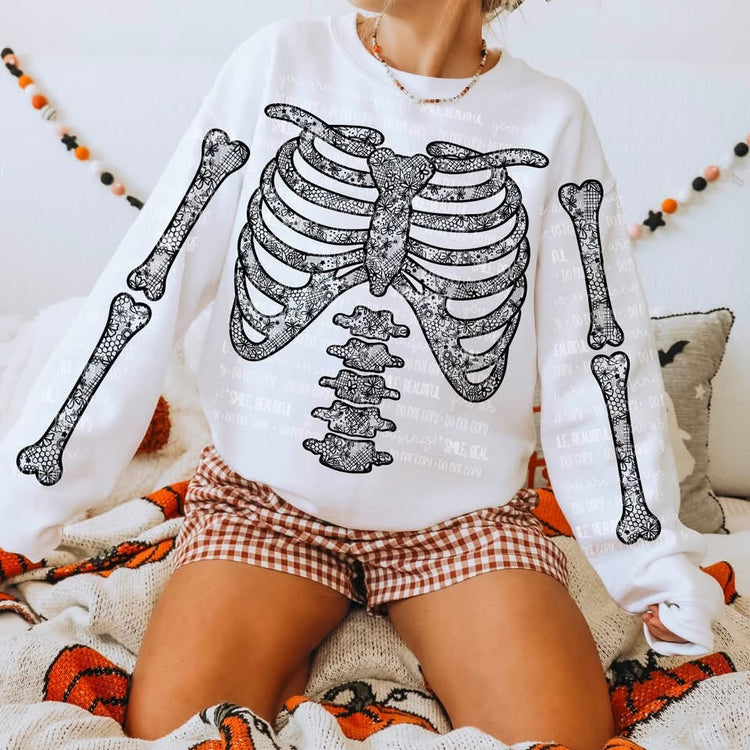 Lace Rib Cage Halloween DTF Transfer