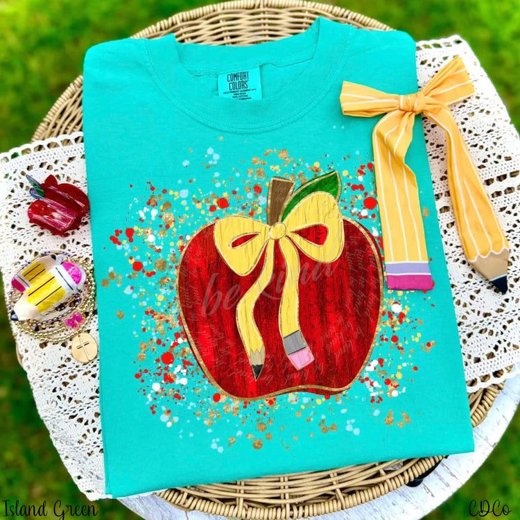 Teach Apple Splatter DTF Transfer